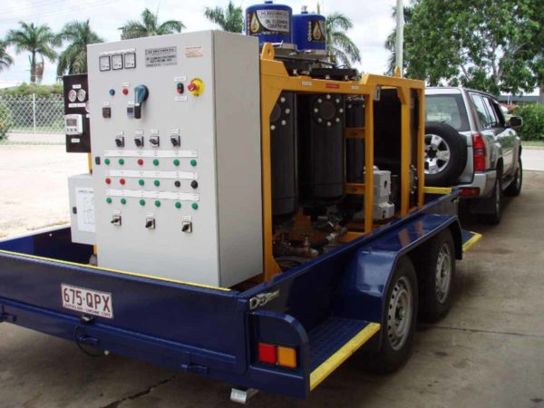 Powermaster 1200 Transformer Oil Filtration Unit in tow